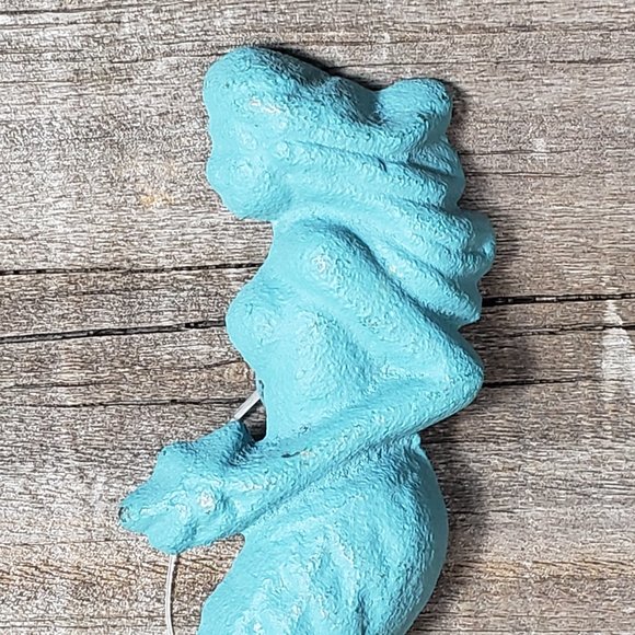 Mermaid Figure Iron Hook Wall Decor Blue Turquoise Fancy That Gift & Decor - Picture 5 of 5